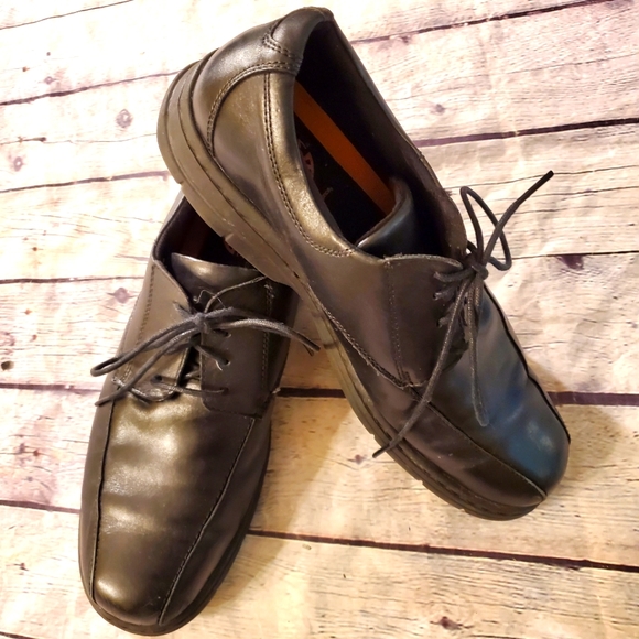 DUNHAM BY NEW BALANCE MEN'S SHOES LEATHER UPPER BLACK SIZE 10.5 - Picture 1 of 13